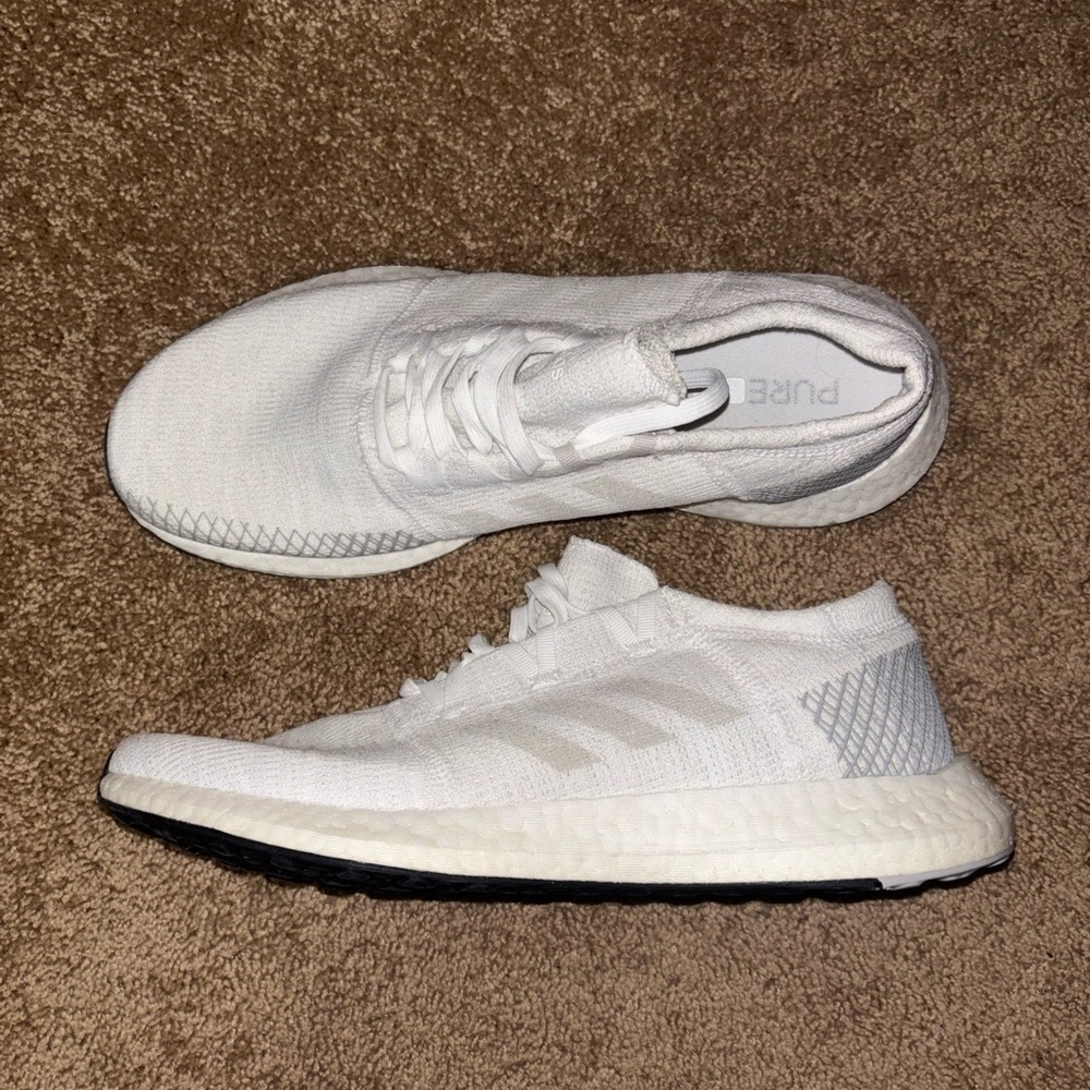 Adidas PureBoost Go Shoes All White Running Sneakers - Mens 10